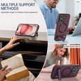 thumbnail image 4 of Magnetic Case for iPhone 14 Pro, Support Car Mount, Compatible with Magsafe, with Built-in Invisible Kickstand, Slim Hybrid Shockproof Protective Phone Cover for iPhone 14 Pro, Winered, 4 of 8