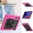 thumbnail image 4 of For Samsung Galaxy Tab S10 FE/S9 FE/S9 Case 11 inch, 360 Rotating Shockproof Cover with Stand, Screen Protector, Shoulder Strap (SM-X520/X510/X710), Rose, 4 of 7