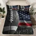 thumbnail image 2 of Feelyou 3D Rugby Print Full Size Sheets for Kids, Vintage American Flag Bed Sheets, Modern Football Soccer Lover Sheet Sets, Breathable Home Decor, 4-Piece, 2 of 7
