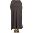thumbnail image 3 of Women's Casual Foldable Waist Comfy Loose Fit Solid Maxi Skirt, 3 of 4