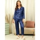 thumbnail image 2 of Conjuntos de pijama para mujer Ropa de dormir de manga larga con botones Traje de noche suave para mujer Conjuntos de salón Pj Azul oscuro L, 2 of 6