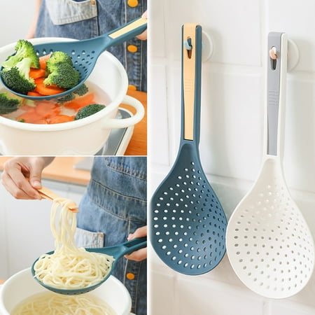 

Walbest 14in Anti-slip Colander Spoon with Clip PP Heat Resistant Strainer Scoop Kitchen Gadget