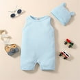 thumbnail image 2 of JIAYUE Boys Clothes Sets Solid Color O-Neck Baby & Sleeveless Romper 2 Pc Jumpsuit Bodysuit For Toddler Comfortable Soft Breathable Casual Wear Versatile Kids Outfits, 2 of 4