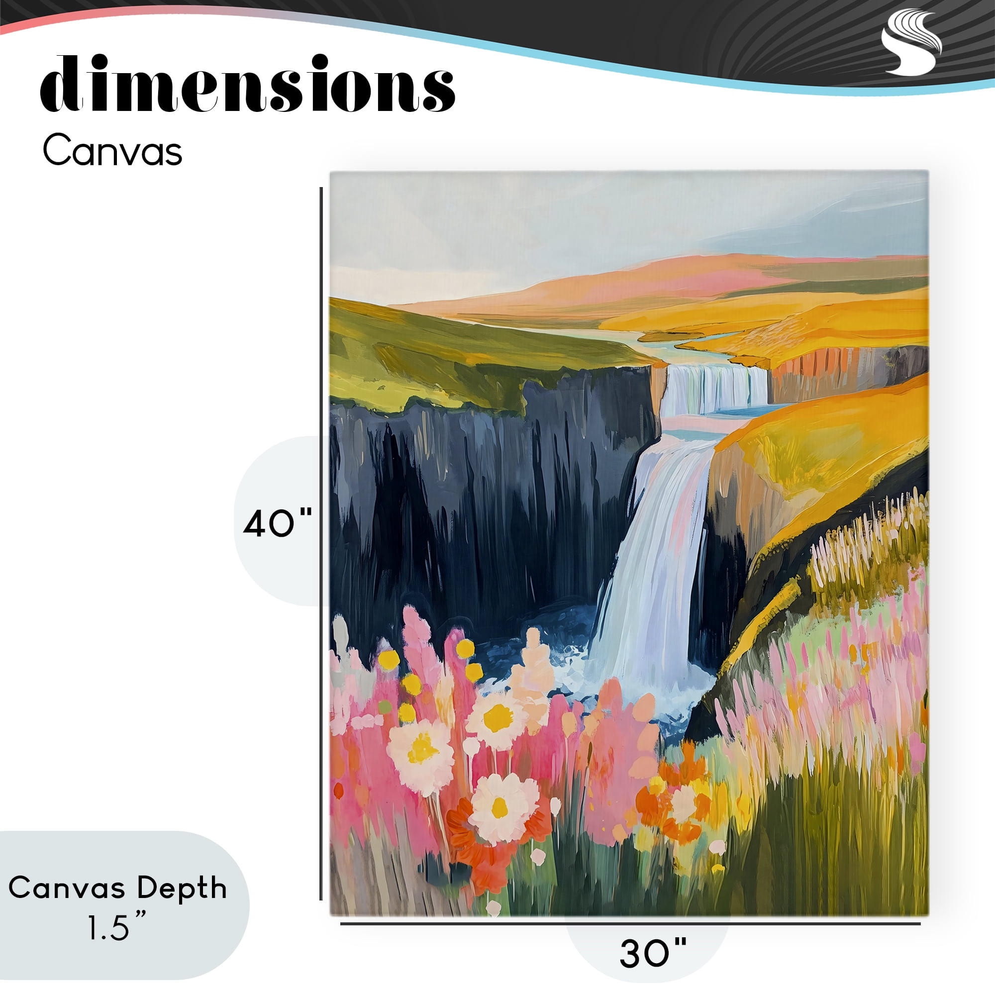 Stupell Industries Colorful Waterfall in Valley Canvas Wall Art, design by The Prints Vibe