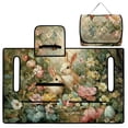thumbnail image 4 of COEQINE Golf Cart Seat Cover with Carry Handle for Storage, Fits for EZGO Yamaha Club Car (51.2x30.3 Inches), with Quilted Padding & 4 Storage Pockets, Easy Wash, Easter Rabbit Flower, 4 of 8
