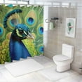 thumbnail image 7 of BCIIG Peacock Feathers Bathroom Decor Set with Hooks, Colorful Luxurious Graphic Print Polyester Fabric Shower Curtain Set, Chic Modern Design 36x72, 7 of 7