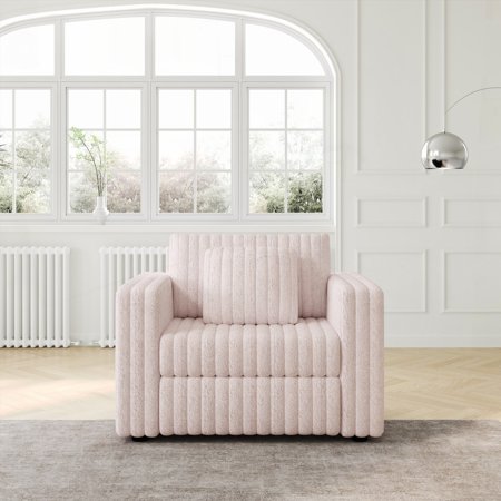 44.9" Plush Modular Sofa Single - Stylish, Durable & Free Combination, Light Pink