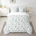 thumbnail image 2 of Manfei Watercolor Chic Flower Twin Bedding Sets 7-Piece, Blue Blossoms Floral Bedding Comforter Set, Spring Garden Theme Sheet Sets, Lightweight Bedroom Decor, 2 of 8