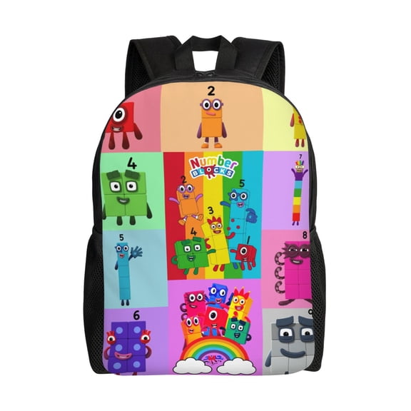Numberblocks Cartoon Backpack Cute Large Capacity Casual School Unisex Laptop Bags Travel Sports Daypack Bookbags