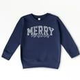 thumbnail image 3 of Merry Christmas Varsity Checkered - Toddler Graphic Sweatshirt, 3 of 11