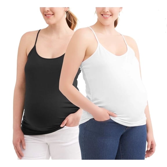 Times Two Maternity Side Ruched Cami 2pk