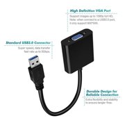 USB to VGA Adapter,USB 3.0/2.0 to VGA Multi-Display Converter Support Resolution 1080p for Win 7/8/8.1/10
