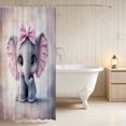 thumbnail image 3 of Erosebridal Elephant Shower Curtain 72Wx84L for Girls, Pink Bow Waterproof Bathroom Shower Curtain, 3 of 5