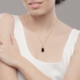 thumbnail image 4 of 10k Yellow Gold Emerald-cut Smoky Quartz and Diamond Halo Necklace, 4 of 6