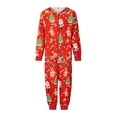 thumbnail image 2 of Matching Christmas Pajamas for Family Winter Long Sleeve Cartoon Print Hooded Romper Zip Up Jumpsuits, 2 of 10