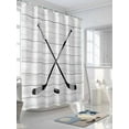 thumbnail image 3 of Shower Curtain Hockey Player Shower Curtains for Bathroom, Waterproof Polyester Shower Curtain Set with Hooks, Stall Long Size 54"x78" Sports Ground Wood, 3 of 6