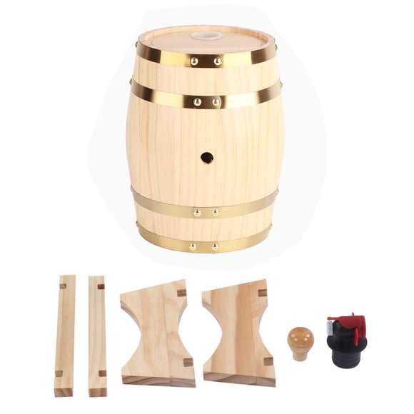 TICFOX Barils de pin à vin Barils de vieillissement en pin à vin auto-brassés Barils de bière en bois pour Bar Restauration Barbecue Boutique(2L)