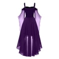 thumbnail image 5 of Robes Style Gothique pour Femmes Grande Taille Mode Robe Midi Corset Manches Longues Évasées Chiffon Fête Élégante, 5 of 5