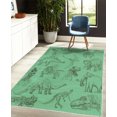 thumbnail image 4 of Jurassic Decorative Rug, Arrangement of Various Dinosaurs Illustrations Skeleton Biology Historic, Quality Carpet for Bedroom Dorm and Living Room, 6 Sizes, Sea Green, by Ambesonne, 4 of 4