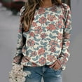 thumbnail image 2 of WXLWZYWL Trendy Sweatshirts For Women 2023 Women Classic And Winter Floral Print Crewneck Long Sleeve Loose Sweatshirt Tops, 2 of 5
