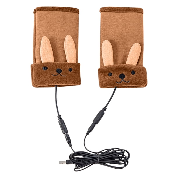 1 par de guantes con calefacción de invierno ciclismo tibio tejido mitones usb interior exterior Tamaño sin aislado térmico suministros para el hogar marrón Inevent HA011726-04