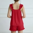 thumbnail image 2 of WCJM Women Pajama Sets Women Everyday Two Piece Suit Sleeveless Crop Top Casual Shorts, 2 of 4