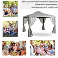 thumbnail image 6 of Outsunny 9.6' x 11.6' Patio Gazebo, Steel Frame, Polyester Roof, Outdoor Canopy Shelter, Gray, 6 of 9