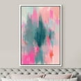 thumbnail image 3 of IDEA4WALL Framed Canvas Print Neon Pink & Blue Watercolor Collage Abstract Shape Wall Art Modern Artwork Decor Bohemian Colorful Chic for Living Room, Bedroom - White 24"x36", 3 of 5