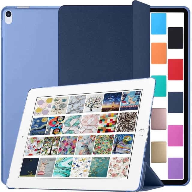 iPad Pro 12.9 2 Gen Transparent Back Case A1670 MQDC2LL/A MQDD2LL/A MQDA2LL/A A1671 MP6H2LL/A MP6J2LL/A MP6G2LL/A MPL02LL/A MPL12LL/A MPKY2LL/A A1821 MQEF2LL/A MQED2LL/A MQEE2LL/A - Navy Blue