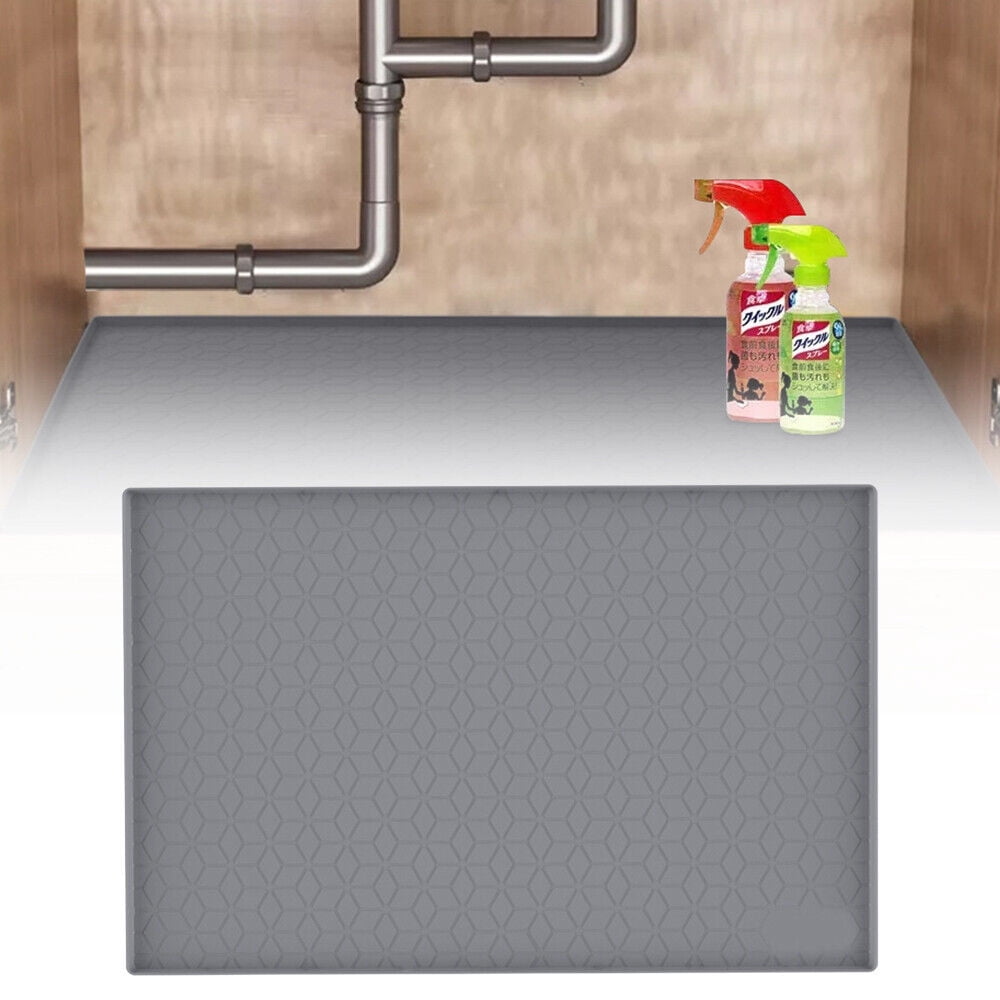 Cocobaby 34" x 22" Under Sink Mats Kitchen Silicone Under Sink Liner Silicone Cabinet Mat