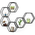 thumbnail image 2 of Set of 6 Hexagon Floating Shelves Honeycomb Shelves Wall Mounted for Wall Decor, 2 of 8