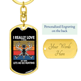 thumbnail image 3 of To My Wife  I Really Love It When My Wife Lets Me Go Hunting  Stainless Steel or 18k Gold Premium Swivel Dog Tag Keychain, 3 of 16