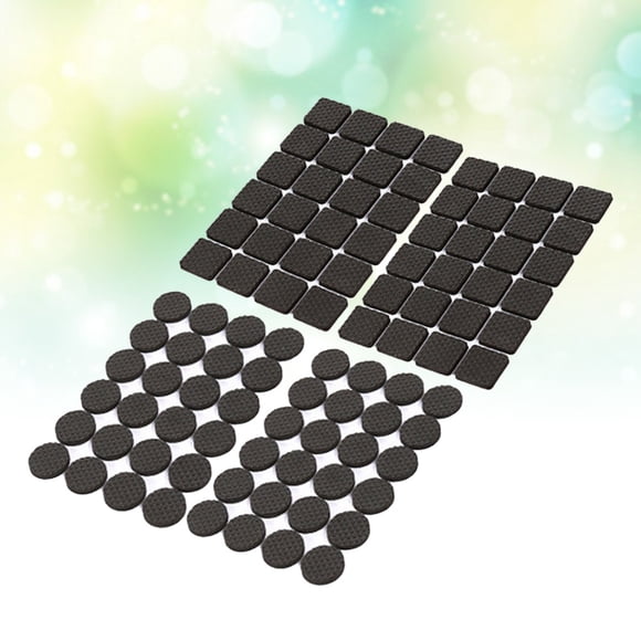 SHOWERORO Furniture Grippers 4Pcs Non Skid Pads for Chairs and Couches Black Rubber 0.3in Round and Square