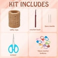 thumbnail image 3 of Crochet Raffia Tote Bag kit Set for Beginners Beach Tote Bag for Women Beach Straw Handmade Bag Woven Rattan Bag for Women Raffia Yarn for Crocheting Raffia Paper Ribbons for Craft, 3 of 8