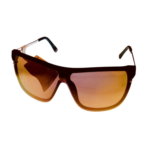 Fila Mens Matte Brown Plastic Shield  Sunglass , Brown Flash Lens SF9343 U28V