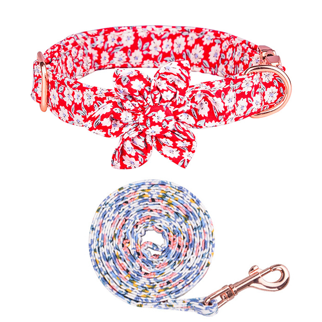 Collar para perros para niñas, Collar para perros para niñas, con lindas flores, hebilla metálica de seguridad ajustable y