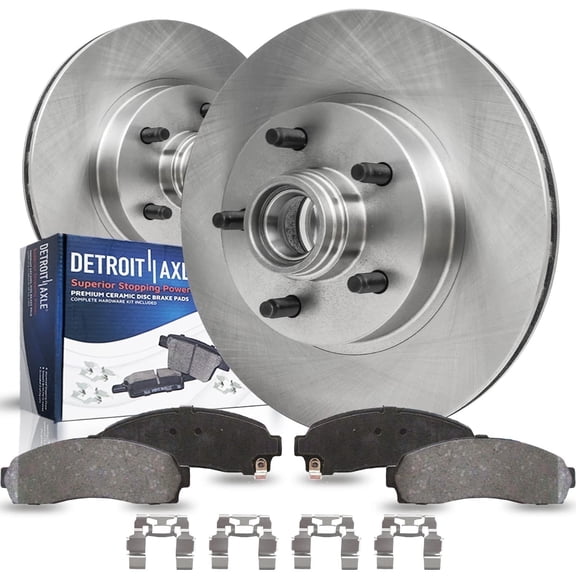 Detroit Axle - 4pc Front Brake Kit for Ford Explorer Ranger Mazda B2300 B3000 B4000; Replacement Disc Brake Rotors Ceramic Brakes Pads: 11.28 inch Rotors