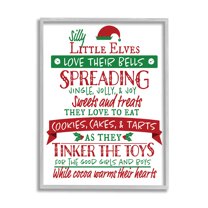 Stupell Indtries Silly Little Elves List Festive Christmas Phrases,16 x 20,Design by Hugo Edwins