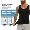 thumbnail image 5 of Lalamelon 2 Pack Compression Shirts for Men Shapewear Vest Body Shaper Abs Abdomen Slim Tank Elastic Top Undershirt, 5 of 6