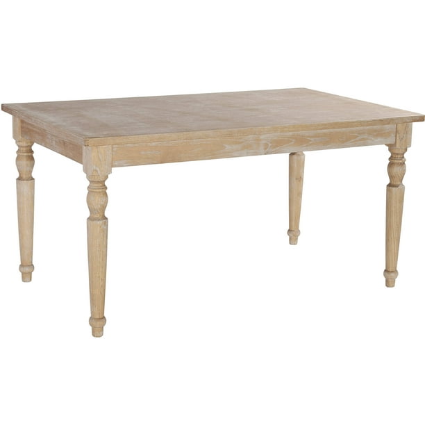 Linon Brigthon Rectangle Table, Light Natural Finish, 29.5 inches Tall