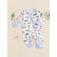 thumbnail image 5 of Newborn Baby Boy Girl Fall Winter Clothes Long Sleeve Fish Print Zipper Jumpsuit Romper Outfits 0-12M, 5 of 9