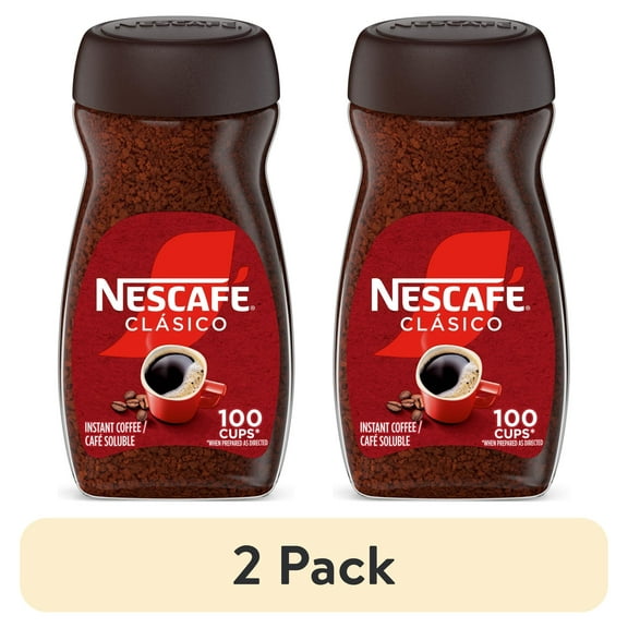 (2 pack) NESCAFÉ CLÁSICO Dark Roast Coffee, Instant Coffee, 7 oz, 1 Jar