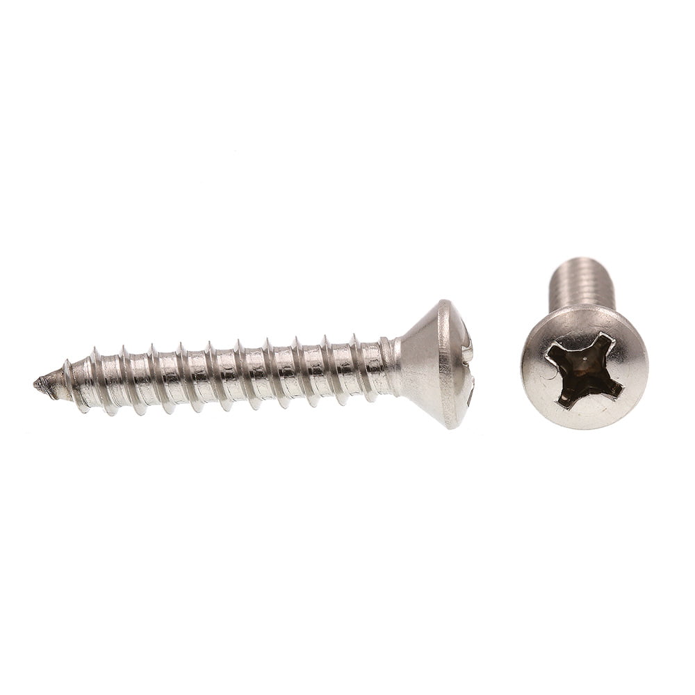 #14 x 1-1/2" Self Tapping Sheet Metal Screws Oval Head Stainless Steel Qty 1000 