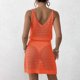 thumbnail image 4 of Mujeres Playa Humo, Nuevo Color Sólido Cuello en V Arco Corte Cubrir para el Desgaste Casual Y de Vacaciones, Vestido Ligero Estiramiento Túnica, 4 of 7