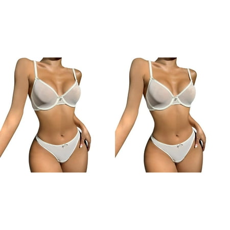 Wijhcboe 2 Pack Women s Moss Maternity Robe Bow Decorated Steel Ring plus Size Lingerie for Women with Robe Underwear Set (1PC Underwear+1PC Sheer Bras for Women Sexy Front Closure Underwear) Women