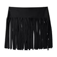 thumbnail image 5 of Warop Women's Solid Color Swim Skirt with Fringe Trim, Beach Style Swimwear for Swimming and Vacation, 5 of 7