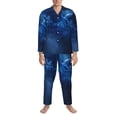 thumbnail image 3 of Sikiie Pegasus Night Sky Mens Pajama Set, Soft Warm Long Sleeve Sleepwear, Cozy Button-Down Pjs for Men-Small, 3 of 7