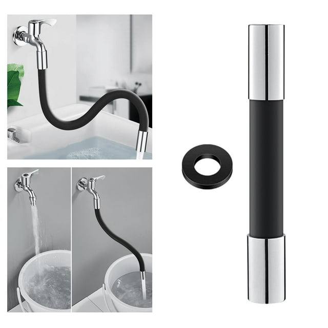Extensor de Grifo Perfecl 20 cm Flexible Negro Rociador