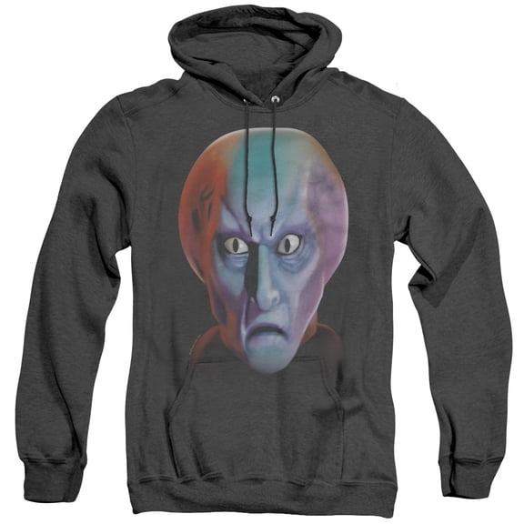 Star Trek Balok Head Adult Heather Hoodie Sweatshirt Black