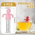 thumbnail image 2 of Uxcell 2 Pcs Cute Tea Infuser, Stainless Steel Loose Leaf Tea Steeper Filter with Silicone Handle Reusable Thin Pores Mesh Strainer Diffuser for Teacups Teapots Mugs, Pink, 2 of 7